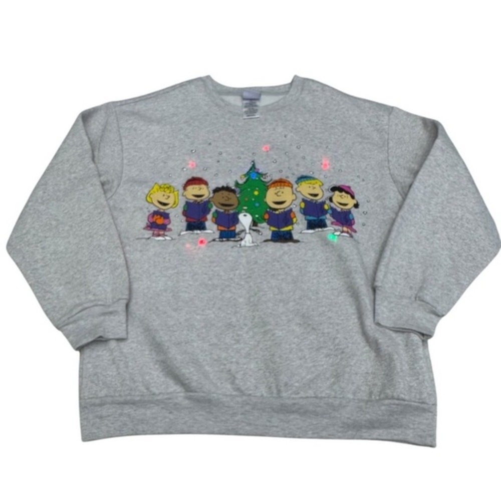 Peanuts Charlie Brown Christmas Light Up Crewneck Sweatshirt Women's, Size XXL